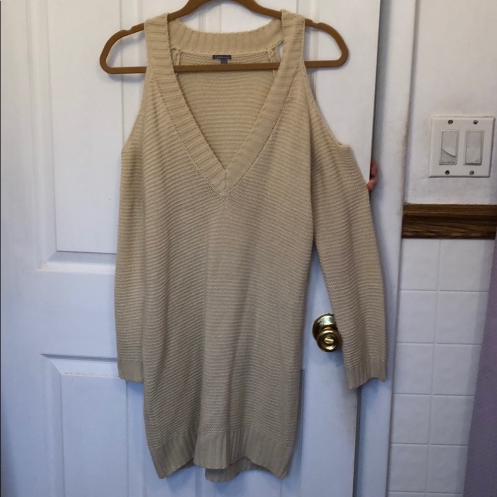 Cold-Shoulder Knit Sweater Dress - Picture 4 of 7